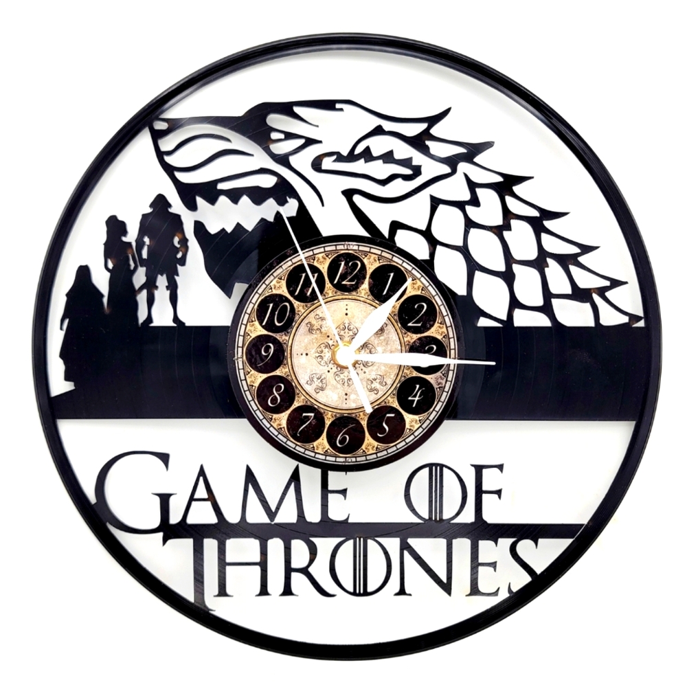 GAME OF THRONES house of stark vinyl record clock